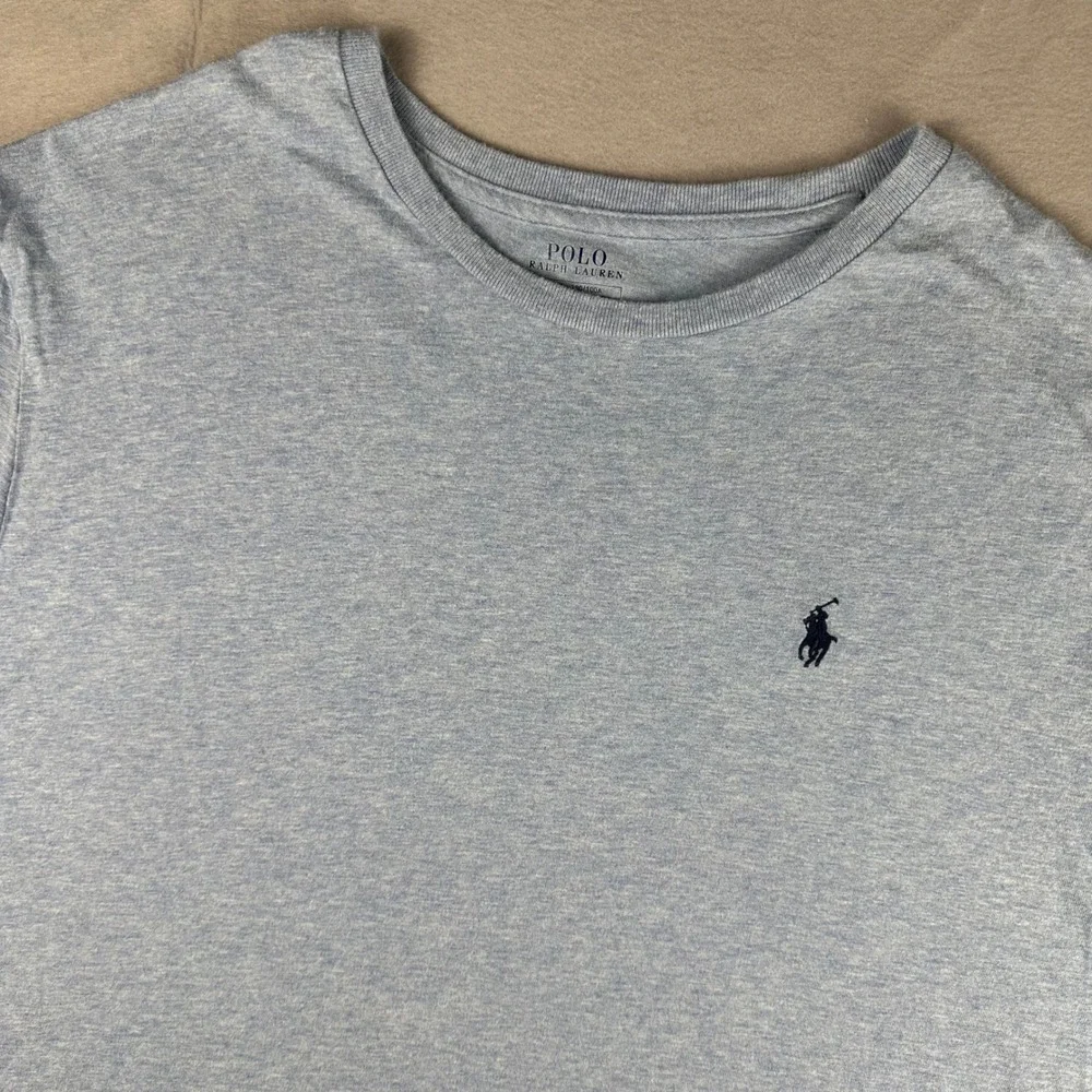 Polo Ralph Lauren Mens Classic Fit T-Shirt Blue Heather Cotton Large L Logo